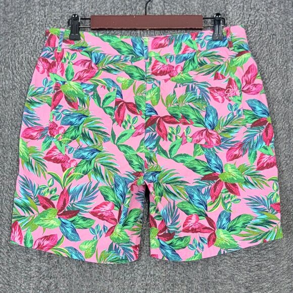 Stella Parker Collection Shorts Womens 8 Pink Floral Print Stretch Cotton - Picture 8 of 12